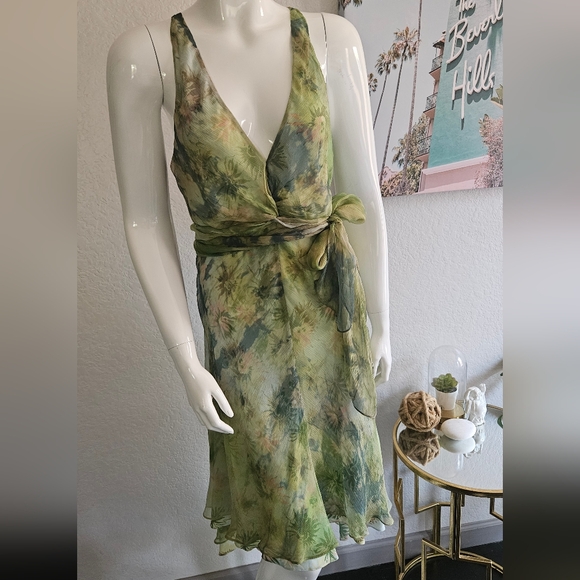 BCBG Max Azria Silk Fishtail Dress